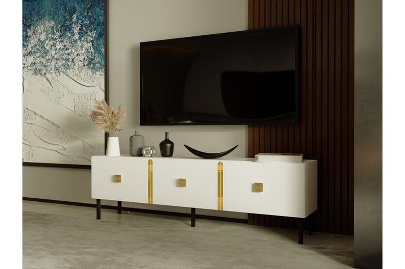 Tv-bänk Lagho 150 cm - Guld - TV bänk & mediabänk