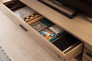TV-Bänk Lamfers 210 cm - Ek|Antracit - Möbler - TV- & Mediamöbler - TV bänk & mediabänk