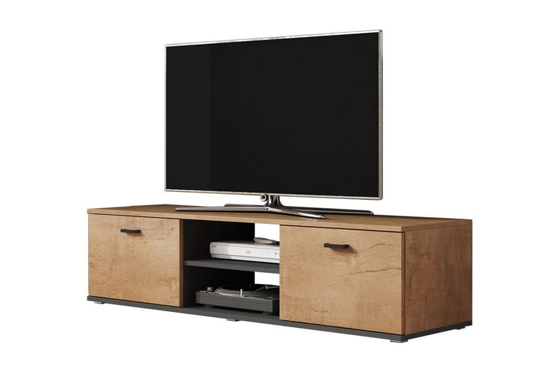 TV-bänk Laneberg 140 cm - Ek/Svart - Möbler - TV- & Mediamöbler - TV bänk & mediabänk