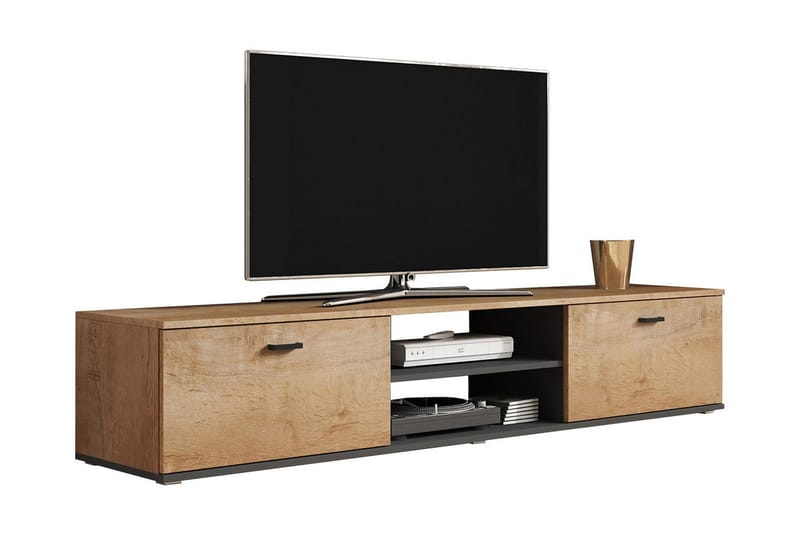 TV-bänk Laneberg 180 cm - Ek/Svart - TV bänk & mediabänk