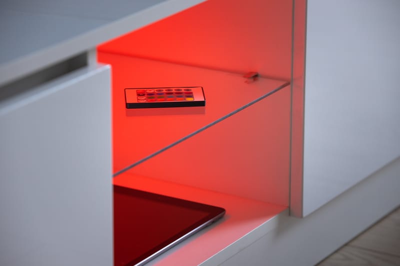 Tv-Bänk Laritstorp 120 cm LED-Belysning - Vit - Möbler - TV- & Mediamöbler - TV bänk & mediabänk