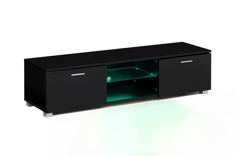 Tv-Bänk Laritstorp 140 cm LED-Belysning - Svart - Möbler - TV- & Mediamöbler - TV bänk & mediabänk
