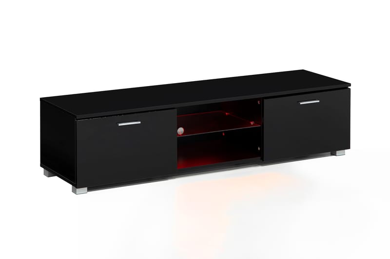 Tv-Bänk Laritstorp 140 cm LED-Belysning - Svart - Möbler - TV- & Mediamöbler - TV bänk & mediabänk