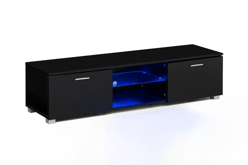 Tv-Bänk Laritstorp 140 cm LED-Belysning - Svart - Möbler - TV- & Mediamöbler - TV bänk & mediabänk