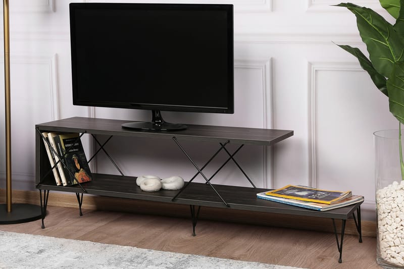 Tv-bänk Laryss 120 cm - Mörkbrun - TV bänk & mediabänk