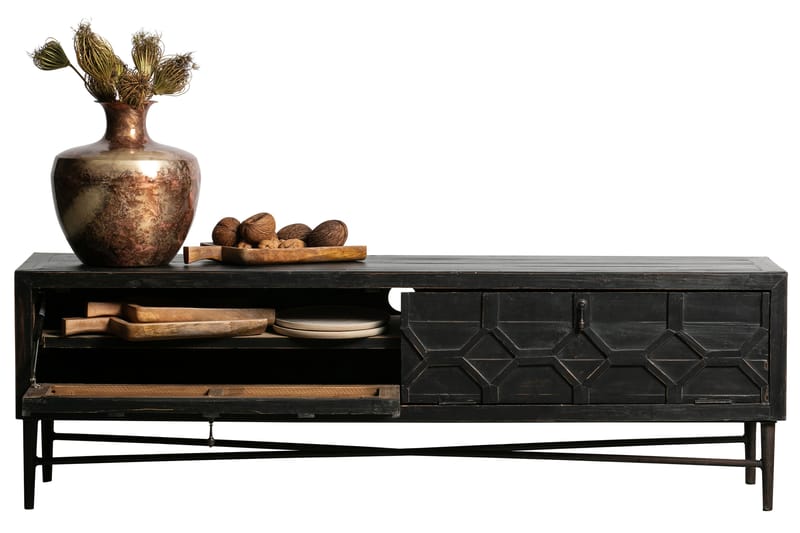 TV-bänk Legros 160 cm - Svart - Möbler - TV- & Mediamöbler - TV bänk & mediabänk
