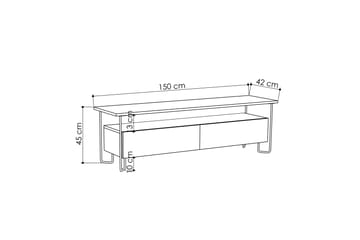 TV-Bänk Lindome 150 cm - Grå - Möbler - TV- & Mediamöbler - TV bänk & mediabänk