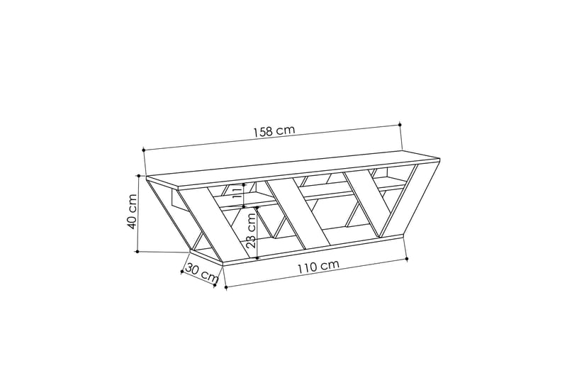 TV-Bänk Lindome 158 cm - Grå - Möbler - TV- & Mediamöbler - TV bänk & mediabänk