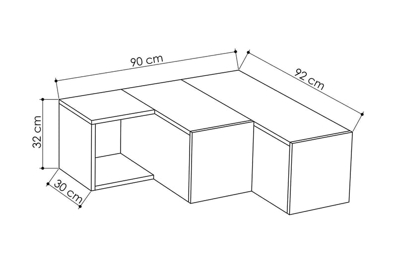 TV-Bänk Lindome 92 cm - Vit|Brun - TV bänk & mediabänk