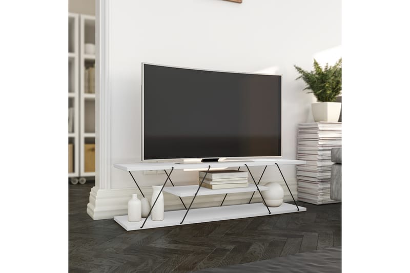 TV-bänk Ljusfors 120 cm - Vit - Möbler - TV- & Mediamöbler - TV bänk & mediabänk