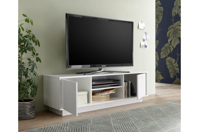 TV-bänk Lorensborg 159 cm - Vit - Möbler - TV- & Mediamöbler - TV bänk & mediabänk