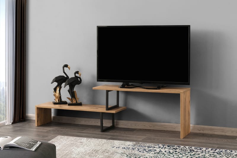 TV-Bänk Lundtorp 120 cm - Svart|Brun - Möbler - TV- & Mediamöbler - TV bänk & mediabänk