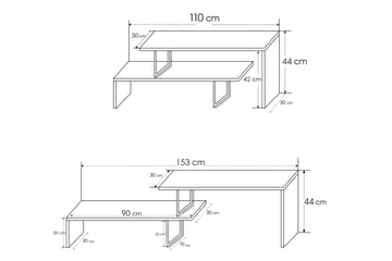 TV-Bänk Lundtorp 120 cm - Svart|Brun - Möbler - TV- & Mediamöbler - TV bänk & mediabänk