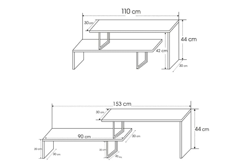 TV-Bänk Lundtorp 120 cm - Svart|Brun - TV bänk & mediabänk