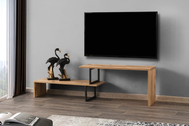 TV-Bänk Lundtorp 120 cm - Svart|Brun - Möbler - TV- & Mediamöbler - TV bänk & mediabänk