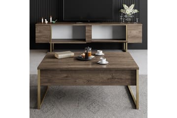 Tv-bänk Luxe 180x50 cm Brun/Guld - Hanah Home - Möbler - TV- & Mediamöbler - TV bänk & mediabänk