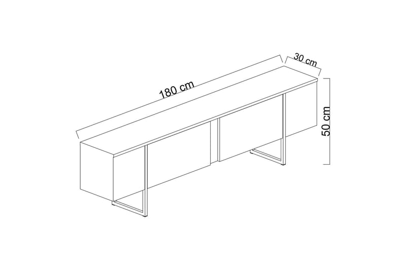 Tv-bänk Luxe 180x50 cm Brun/Svart - Hanah Home - TV bänk & mediabänk