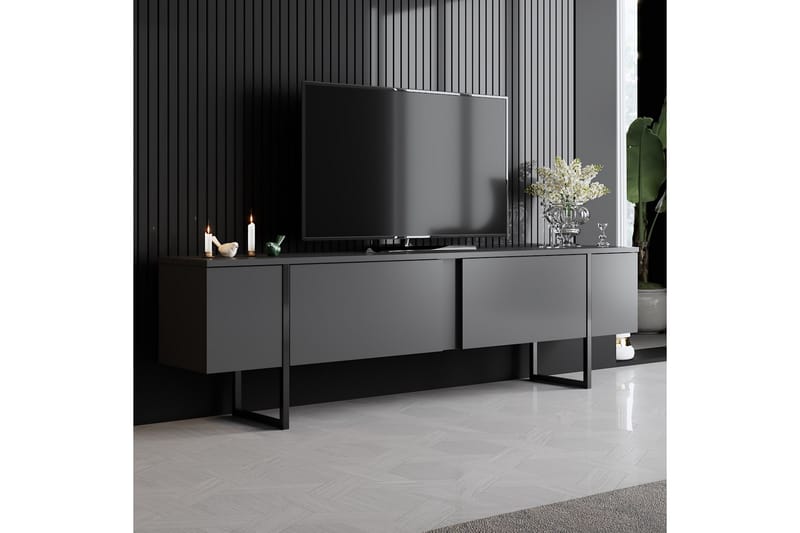 Tv-bänk Luxe 180x50 cm Svart - Hanah Home - Möbler - TV- & Mediamöbler - TV bänk & mediabänk