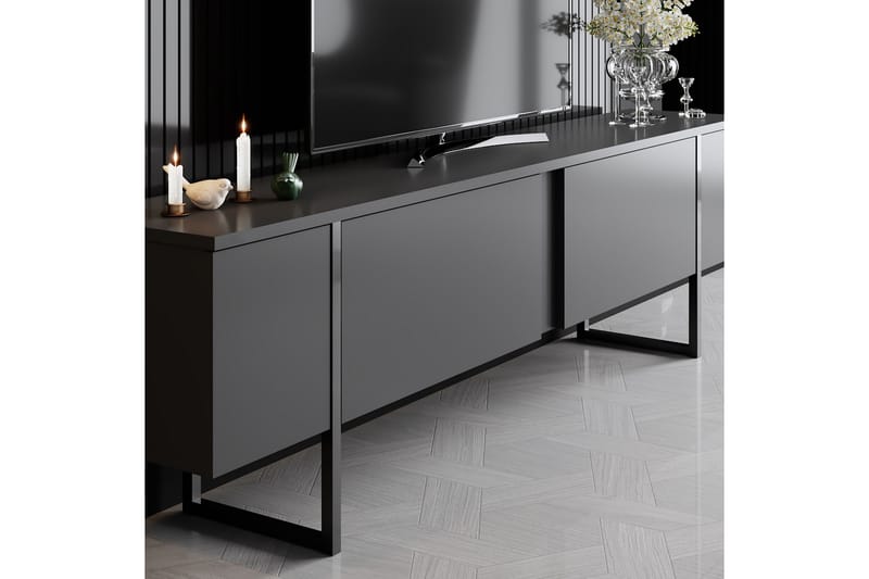 Tv-bänk Luxe 180x50 cm Svart - Hanah Home - Möbler - TV- & Mediamöbler - TV bänk & mediabänk