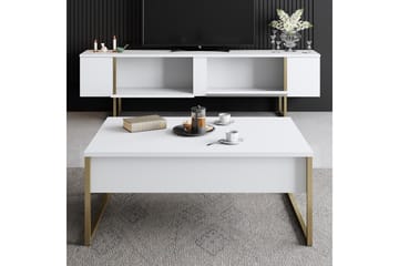 Tv-bänk Luxe 180x50 cm Vit/Guld - Hanah Home - Möbler - TV- & Mediamöbler - TV bänk & mediabänk