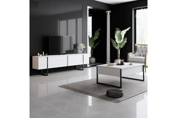 Tv-bänk Luxe 180x50 cm Vit/Svart - Hanah Home - Möbler - TV- & Mediamöbler - TV bänk & mediabänk