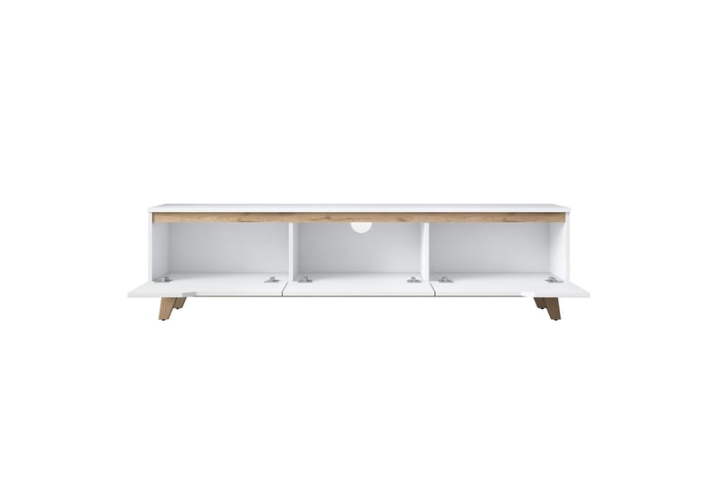 Tv-bänk Lychester 180x35 cm Vit/Brun - Hanah Home - TV bänk & mediabänk