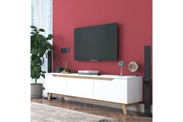 Tv-bänk Lychester 180x35 cm Vit/Brun - Hanah Home - Möbler - TV- & Mediamöbler - TV bänk & mediabänk