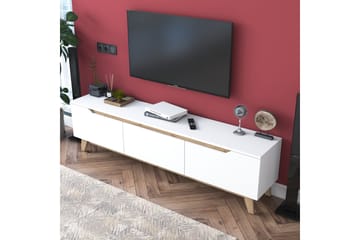 Tv-bänk Lychester 180x35 cm Vit/Brun - Hanah Home - Möbler - TV- & Mediamöbler - TV bänk & mediabänk