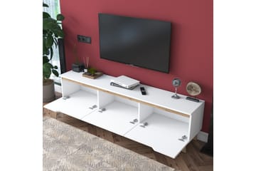 Tv-bänk Lychester 180x35 cm Vit/Brun - Hanah Home - Möbler - TV- & Mediamöbler - TV bänk & mediabänk