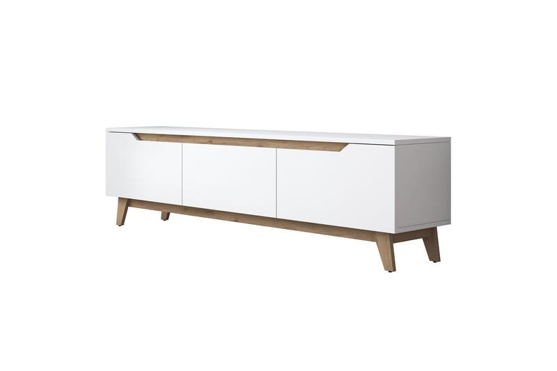 Tv-bänk Lychester 180x35 cm Vit/Brun - Hanah Home - Möbler - TV- & Mediamöbler - TV bänk & mediabänk
