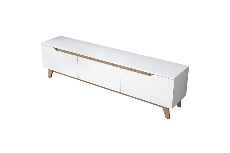 Tv-bänk Lychester 180x35 cm Vit/Brun - Hanah Home - Möbler - TV- & Mediamöbler - TV bänk & mediabänk