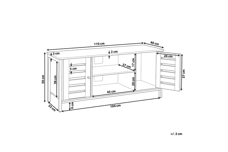 TV-bänk mörkbrun 110 cm VILSECK - Trä/natur - TV bänk & mediabänk