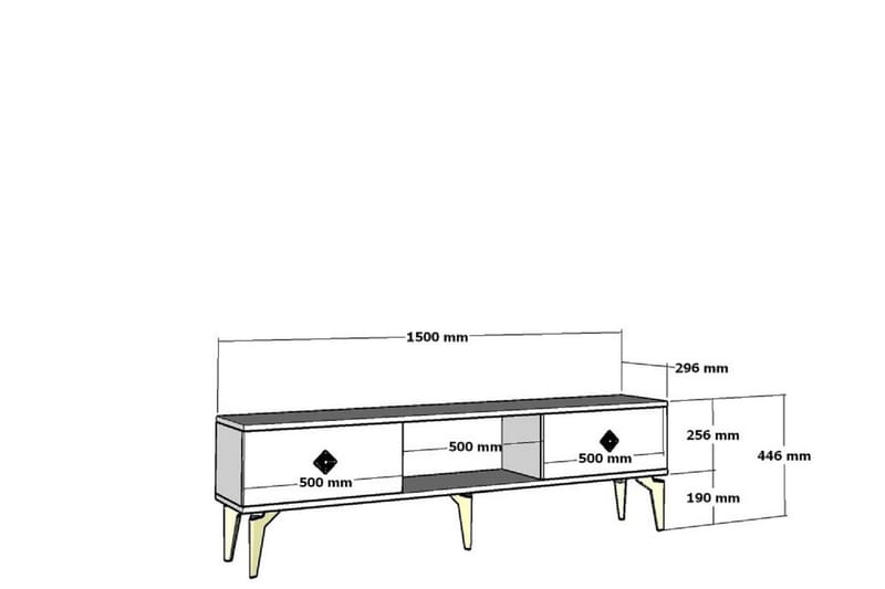 Tv-bänk Male 150 cm - Guld - TV bänk & mediabänk