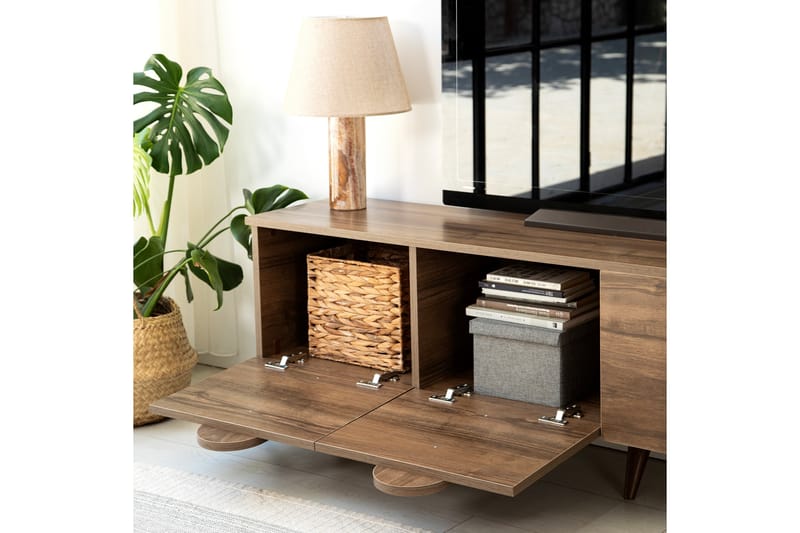 Tv-bänk Malpani 180 cm - Valnöt - Möbler - TV- & Mediamöbler - TV bänk & mediabänk