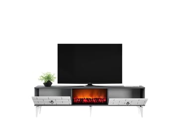 Tv-bänk Mangla 150 cm - Vit/Grå - Möbler - TV- & Mediamöbler - TV bänk & mediabänk
