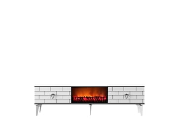 Tv-bänk Mangla 150 cm - Vit/Grå - Möbler - TV- & Mediamöbler - TV bänk & mediabänk
