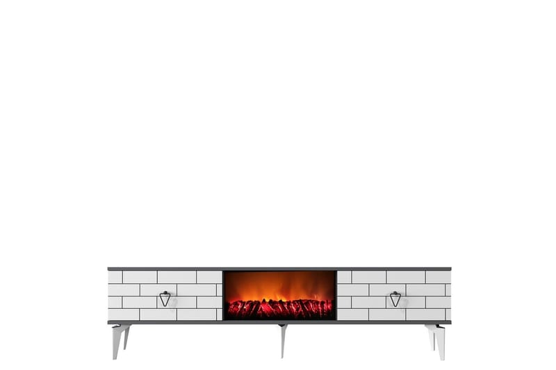 Tv-bänk Mangla 150 cm - Vit/Grå - Möbler - TV- & Mediamöbler - TV bänk & mediabänk