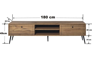 Tv-bänk Manit 180 cm - Brun/Svart - Möbler - TV- & Mediamöbler - TV bänk & mediabänk