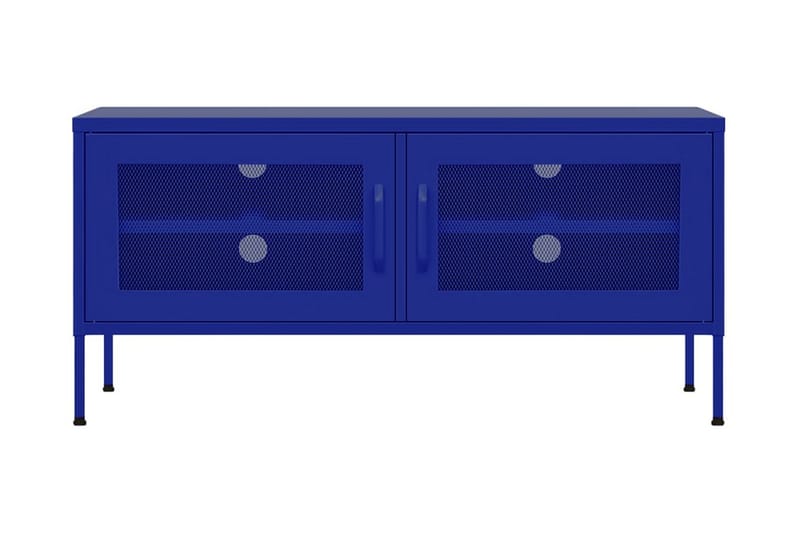 Tv-bänk marinblå 105x35x50 cm stål - Blå - TV bänk & mediabänk