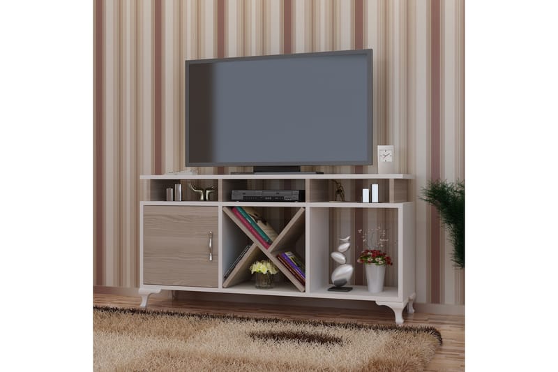Tv-bänk Marylo 120 cm - Vit - TV bänk & mediabänk