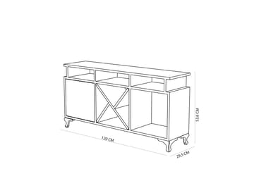 Tv-bänk Marylo 120 cm - Vit - Möbler - TV- & Mediamöbler - TV bänk & mediabänk