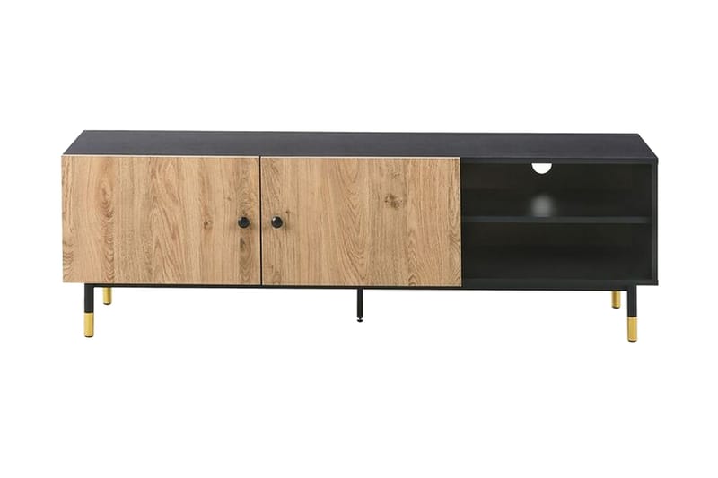 TV-bänk Maryneal 150x40 cm - Svart/Ljust Trä - Möbler - TV- & Mediamöbler - TV bänk & mediabänk