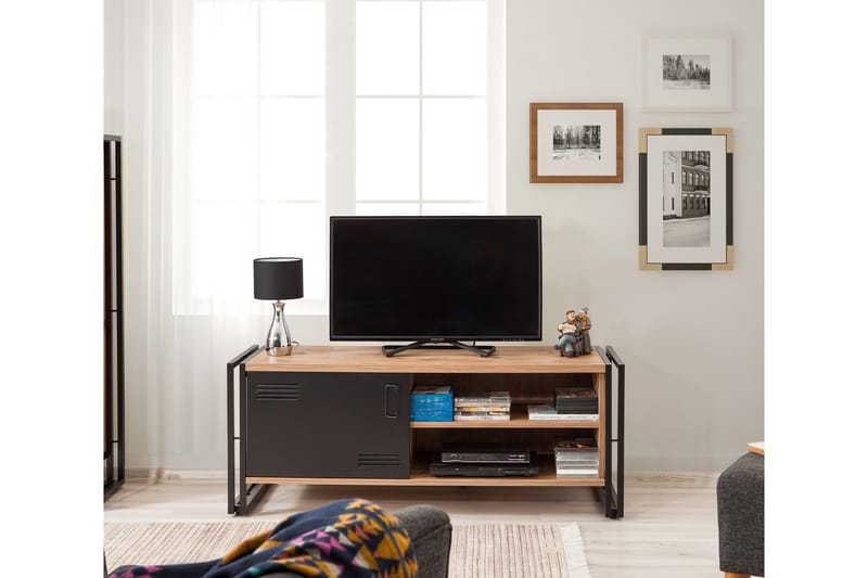 Tv-bänk Masako 130 cm - Trä|Svart - Möbler - TV- & Mediamöbler - TV bänk & mediabänk