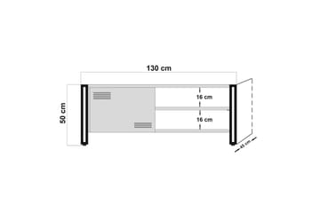 Tv-bänk Masako 130 cm - Trä|Svart - Möbler - TV- & Mediamöbler - TV bänk & mediabänk