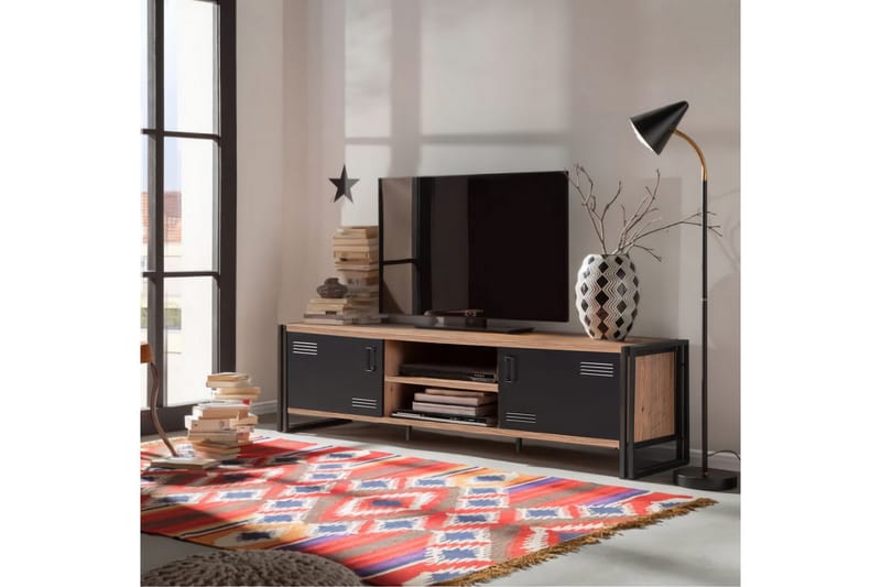 Tv-bänk Masako 180 cm - Trä|Svart - Möbler - TV- & Mediamöbler - TV bänk & mediabänk