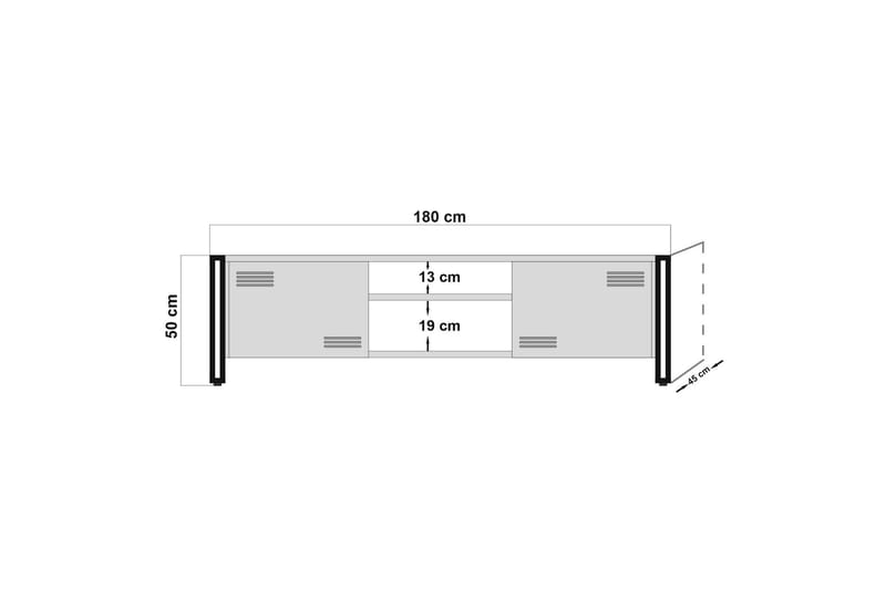Tv-bänk Masako 180 cm - Trä|Svart - Möbler - TV- & Mediamöbler - TV bänk & mediabänk