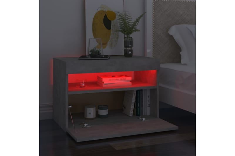 TV-bänk med LED-belysning 2 delar betonggrå 60x35x40 cm - Grå - TV bänk & mediabänk