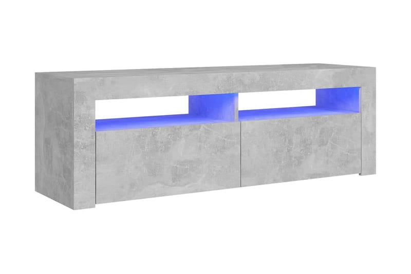 TV-b�änk med LED-belysning betonggrå 120x35x40 cm - Grå - TV bänk & mediabänk
