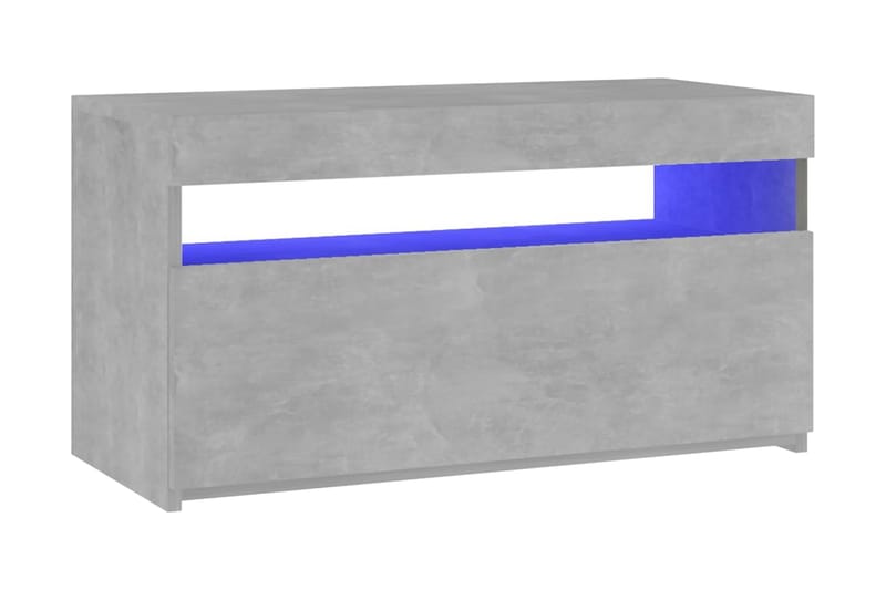 Tv-bänk med LED-belysning betonggrå 75x35x40 cm - Grå - TV bänk & mediabänk