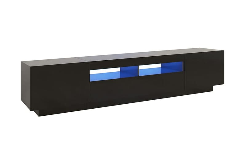 TV-bänk med LED-belysning svart 200x35x40 cm - Svart - TV bänk & mediabänk